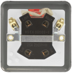Click Deco Plus Satin Brass 1G 20A DP Switch & Neon Black Insert