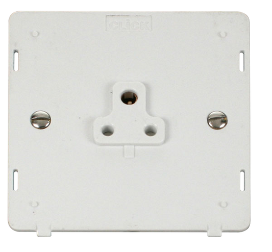 Click Definity Screwless Polar White 1G 2A Round Pin Single Socket White Insert