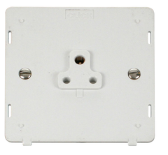 Click Definity Screwless Polar White 1G 2A Round Pin Single Socket White Insert