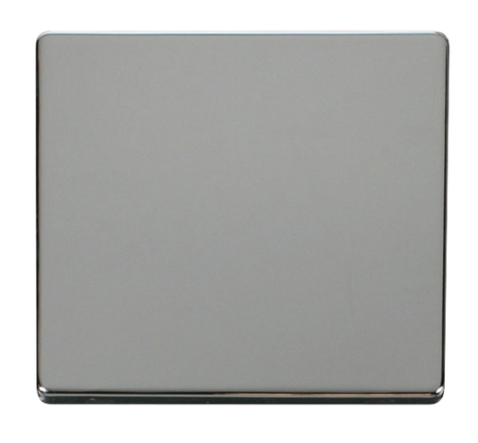 Click Definity Screwless Polished Chrome 1G Single Blank Plate