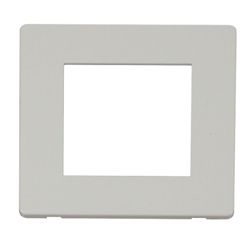 Click Definity Screwless Polar White 1G 2 Module Euro Media Plate
