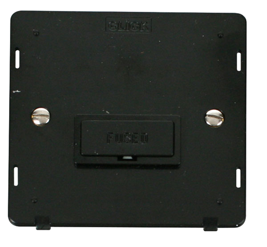 Click Definity Screwless Black 1G 13A Unswitched Fused Connection Unit Black Insert