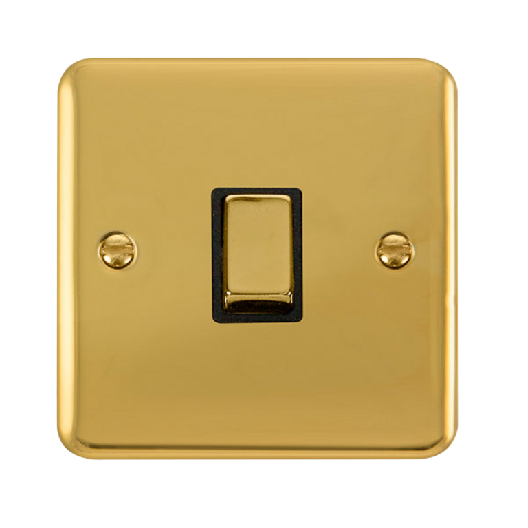 Click Deco Plus Polished Brass 1G 20A DP Switch Black Insert
