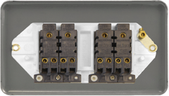Click Deco Plus Stainless Steel 4G 2W Quadruple Light Switch Black Insert