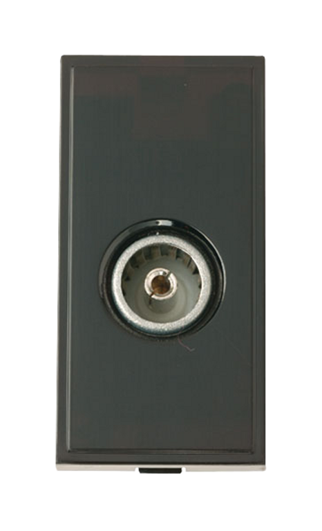 Click Euro Media Black 1 Module TV Coaxial Outlet Insert