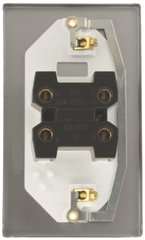 Click Deco Stainless Steel 2G 45A DP Vertical Switch White Insert