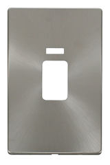 Click Definity Screwless Brushed Stainless 2G 45A DP Vertical Switch & Neon Black Insert