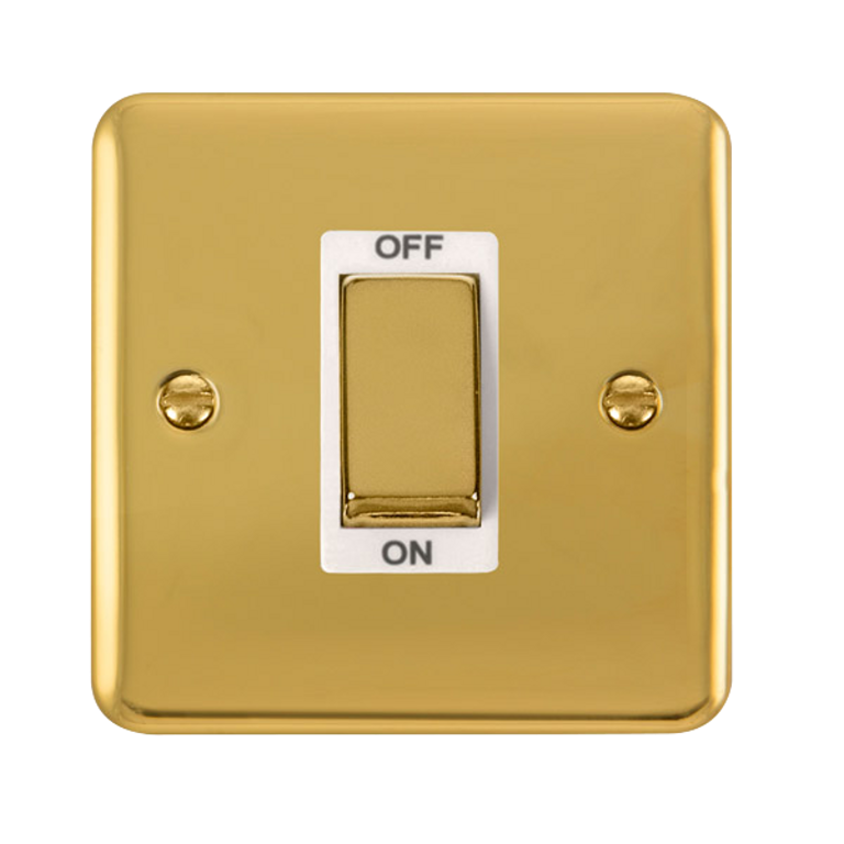 Click Deco Plus Polished Brass 1G 45A DP Switch White Insert