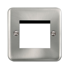 Click Deco Plus Satin Chrome 1G 2 Module Euro Media Plate