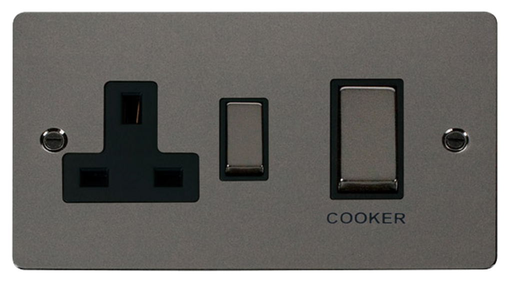 Click Define Black Nickel 2G 45A DP Cooker Control Unit Black Insert