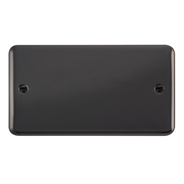 Click Deco Plus Black Nickel 2G Double Blank Plate