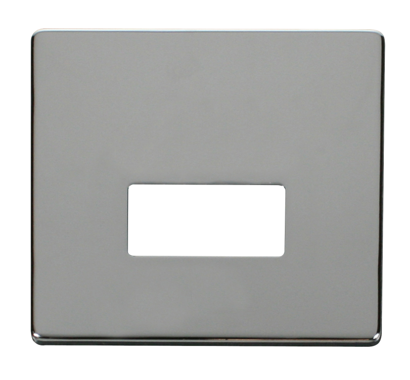 Click Definity Screwless Polished Chrome 1G 13A Unswitched Fused Connection Unit Black Insert