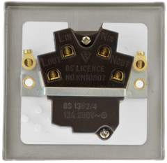 Click Deco Satin Brass 1G 13A Switched Fused Connection Unit White Insert