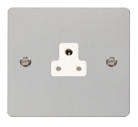 Click Define Polished Chrome 1G 2A Round Pin Single Socket White Insert