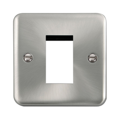 Click Deco Plus Satin Chrome 1G 1 Module Euro Media Plate