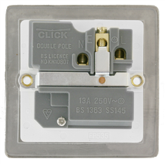 Click Define Polished Chrome 1G 13A Single Switched Socket White Insert