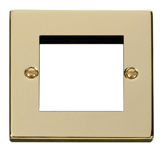 Click Deco Polished Brass 1G 2 Module Euro Media Plate