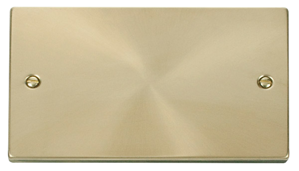 Click Deco Satin Brass 2G Double Blank Plate