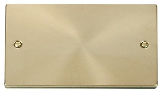 Click Deco Satin Brass 2G Double Blank Plate