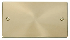 Click Deco Satin Brass 2G Double Blank Plate