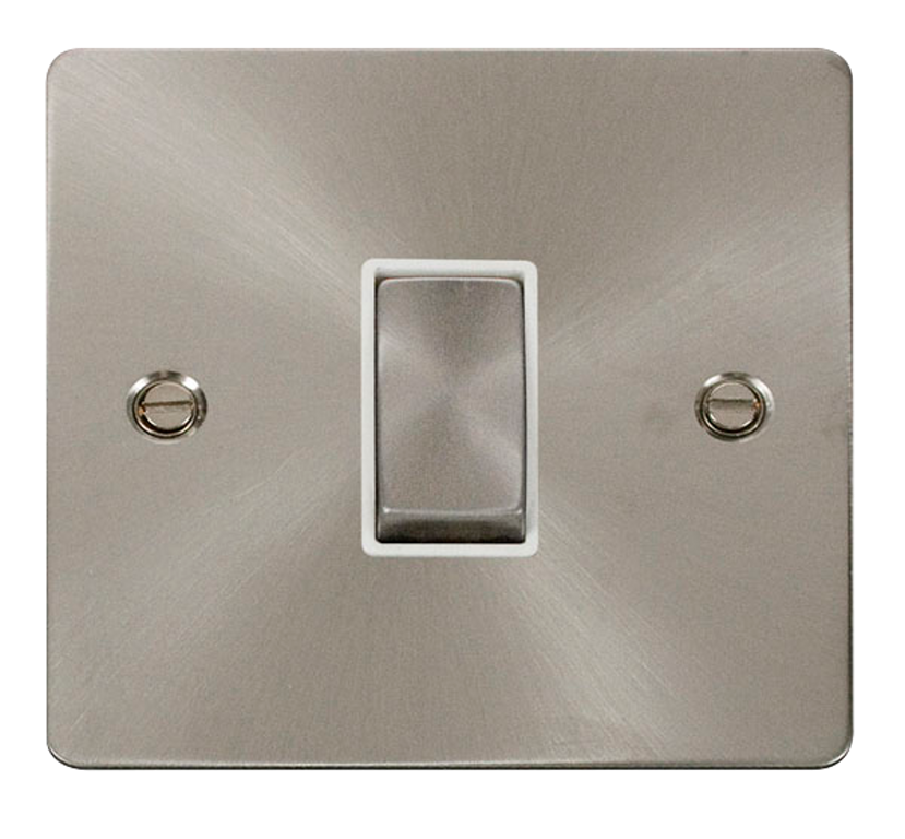Click Define Brushed Stainless 1G Intermediate Light Switch White Insert