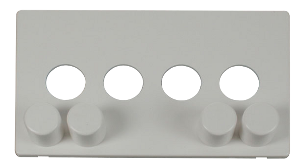 Click Definity Screwless Polar White 4G 2W Quadruple 400W Push On/Off Dimmer