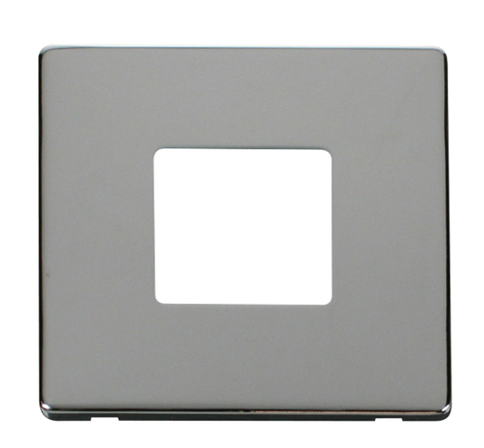 Click Definity Screwless Polished Chrome 2G 2W Double Light Switch Black Insert