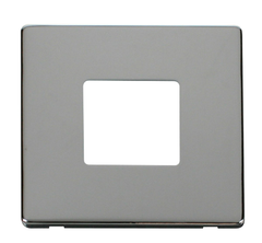 Click Definity Screwless Polished Chrome 2G 2W Double Light Switch Black Insert