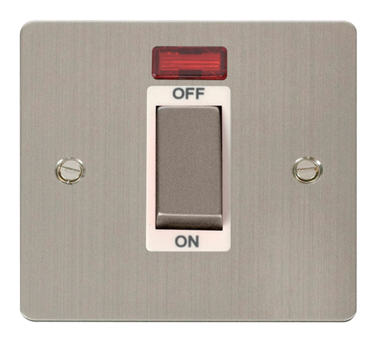 Click Define Stainless Steel 1G 45A DP Switch & Neon White Insert