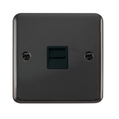Click Deco Plus Black Nickel 1G Single BT/Telephone Master Outlet Black Insert