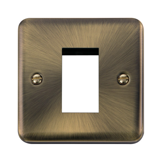 Click Deco Plus Antique Brass 1G 1 Module Euro Media Plate