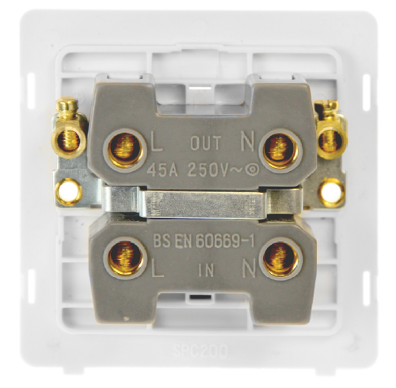 Click Definity Screwless Polished Chrome 1G 45A DP Switch White Insert