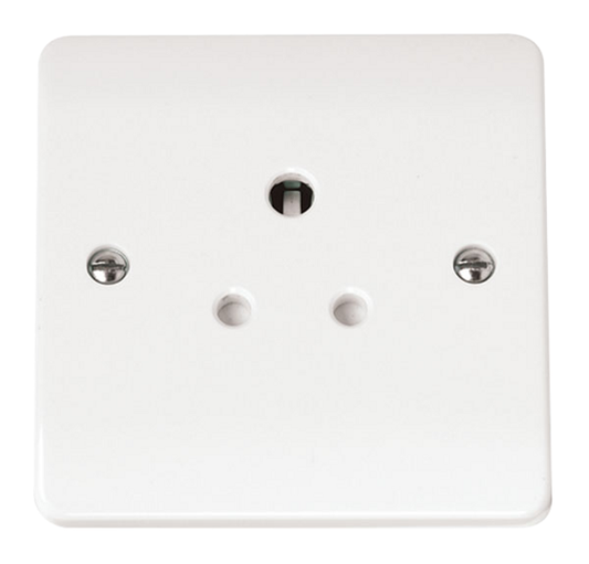 Click Mode White 1G 5A Round Pin Single Socket