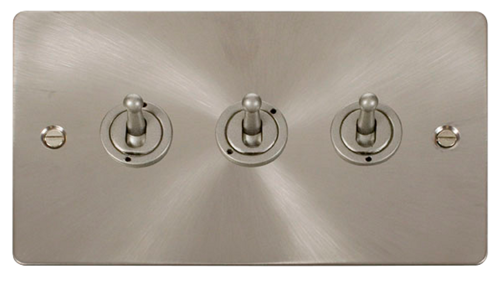 Click Define Brushed Stainless 3G 2W Triple Dolly Light Switch