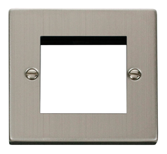 Click Deco Stainless Steel 1G 2 Module Euro Media Plate