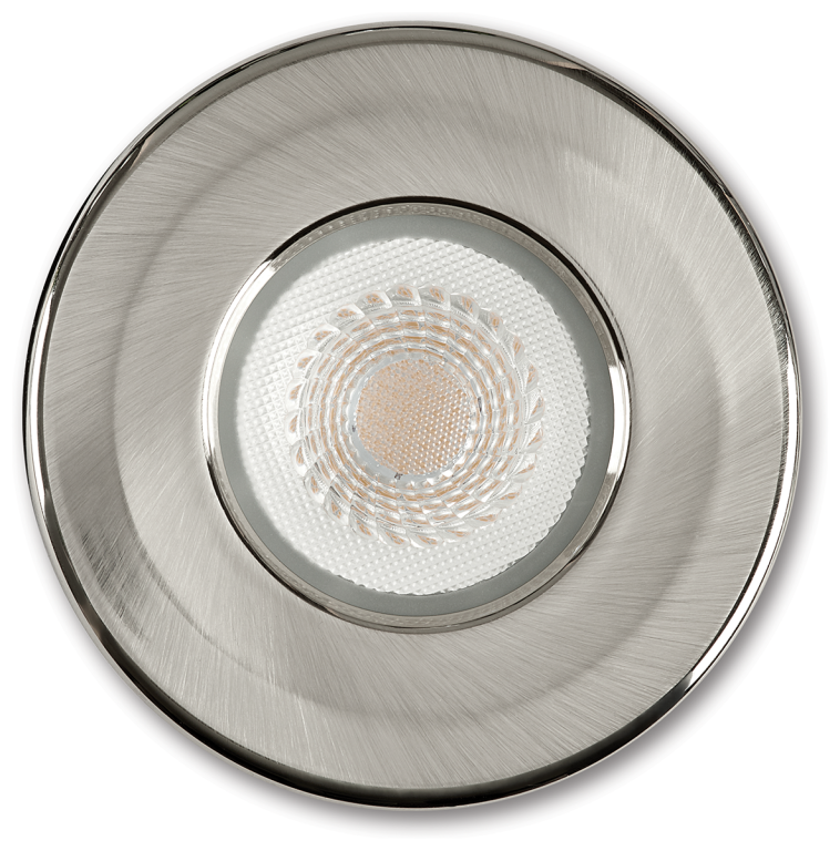 Collingwood H2Lite Brushed Steel Fixed Cool White IP65 Fire Rated Downlight
