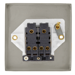 Click Deco Satin Brass 2G 2W Double Light Switch Black Insert