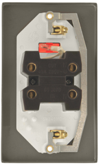 Click Deco Antique Brass 2G 45A DP Vertical Switch & Neon Black Insert