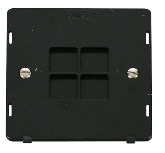 Click Definity Screwless Polished Chrome 1G Single Blank Plate