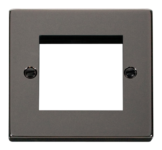 Click Deco Black Nickel 1G 2 Module Euro Media Plate