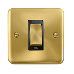 Click Deco Plus Satin Brass 1G 45A DP Switch Black Insert