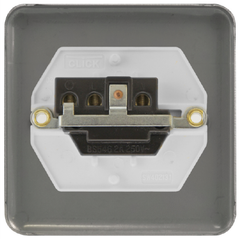 Click Deco Plus Satin Brass 1G 2A Round Pin Single Socket White Insert