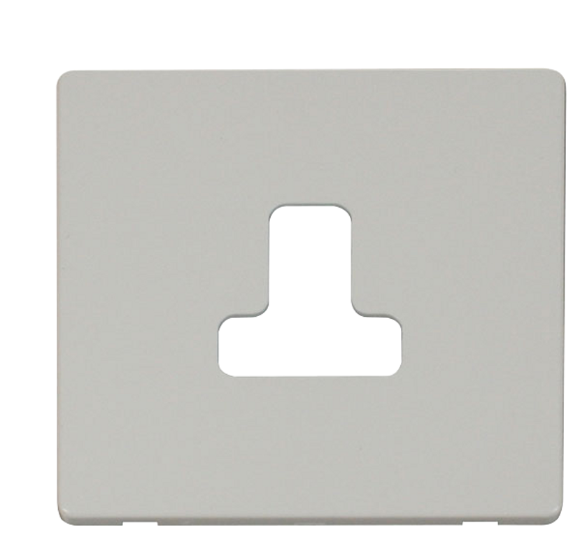 Click Definity Screwless Polar White 1G 5A Round Pin Single Socket White Insert