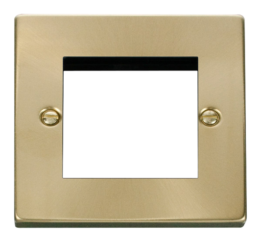 Click Deco Satin Brass 1G 2 Module Euro Media Plate