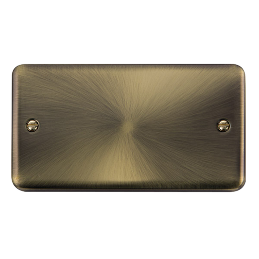 Click Deco Plus Antique Brass 2G Double Blank Plate