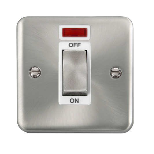 Click Deco Plus Satin Chrome 1G 45A DP Switch & Neon White Insert