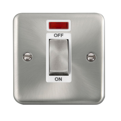 Click Deco Plus Satin Chrome 1G 45A DP Switch & Neon White Insert