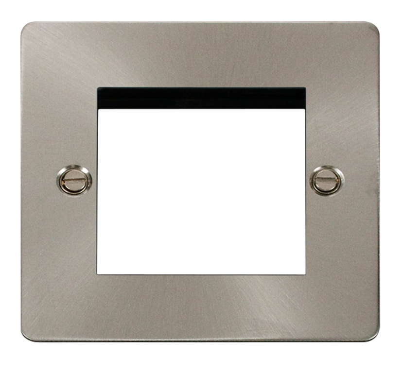 Click Define Brushed Stainless 1G 2 Module Euro Media Plate