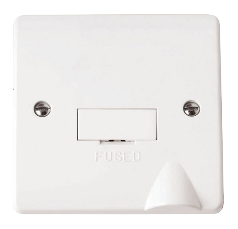 Click Mode White 1G 13A Unswitched Fused Connection Unit & Flex Outlet