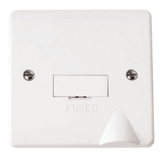 Click Mode White 1G 13A Unswitched Fused Connection Unit & Flex Outlet